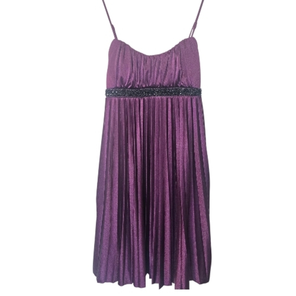 Speechless Purple Babydoll Formal Dress Medium Beaded Empire Y2K Event Hoco Prom